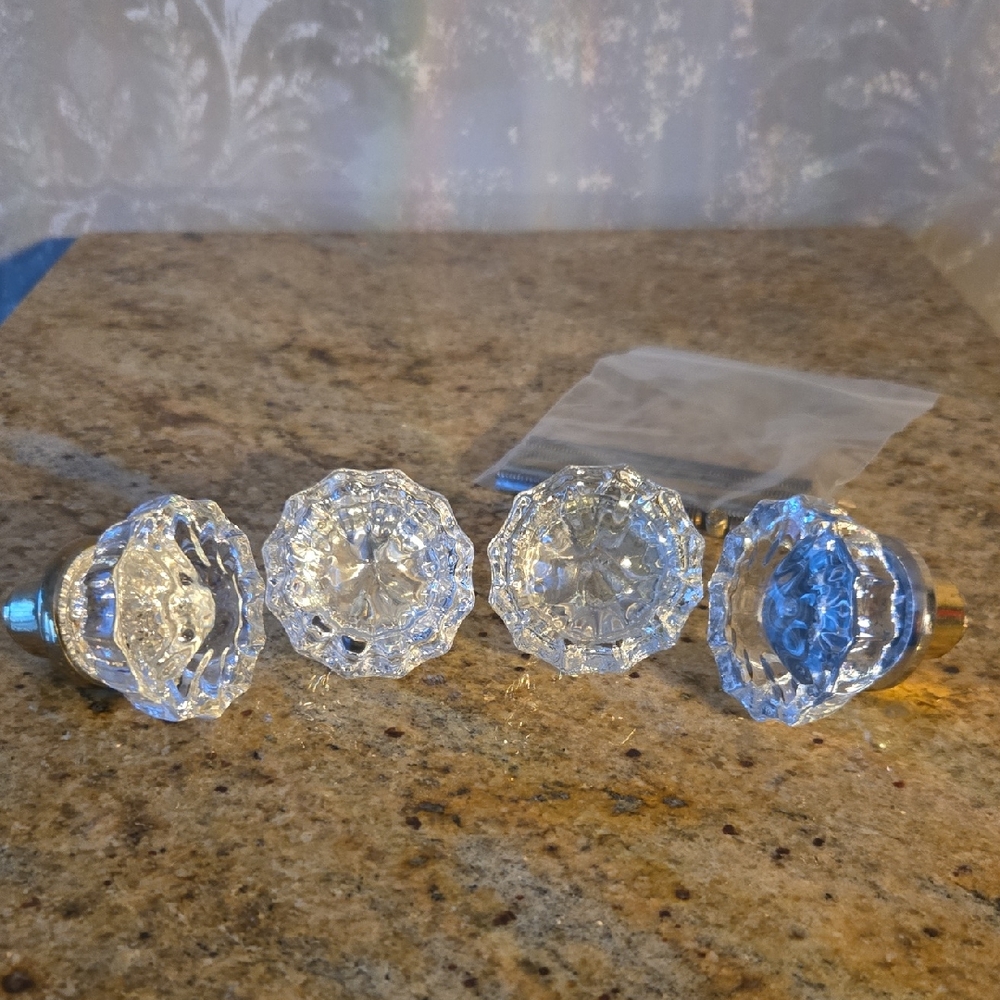 Vintage Crystal Glass Door Knobs